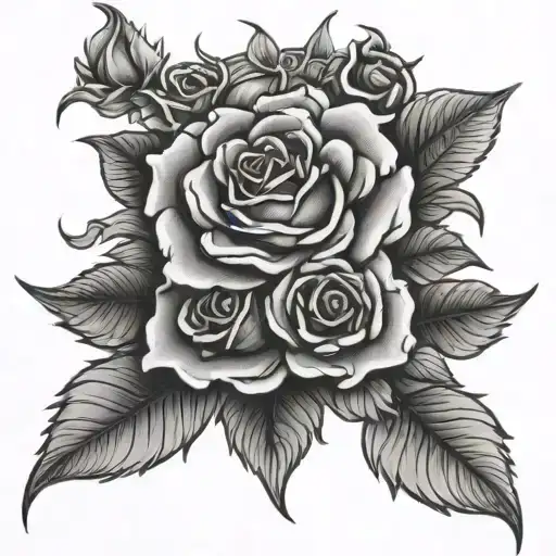 sun with roses accents  tattoo design idea