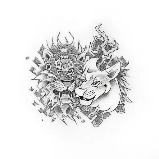 420 and Leo tattoo design idea