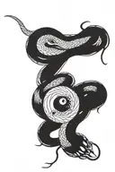 Snake eating yin yang tattoo design idea