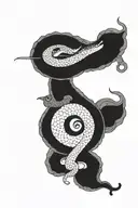 Snake eating yin yang tattoo design idea