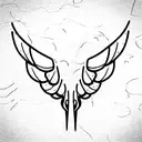 simplified bird wings  tattoo design idea
