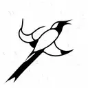 simplified bird wings  tattoo design idea