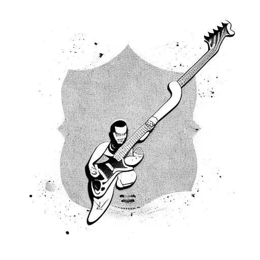 lionel Messi playing Electric guitar tattoo design idea