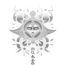 Hieroglyphs symbolizing happiness, wealth, love, and longevity tattoo design idea