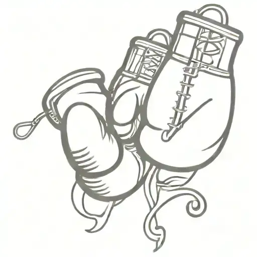 An intricate tattoo design featuring the Arsenal logo intertwined with musical notes and boxing gloves, showcasing your diverse interests tattoo design idea