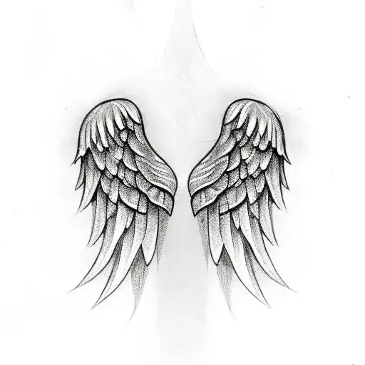 Vector angel wings tattoo design Stock Vector | Adobe Stock