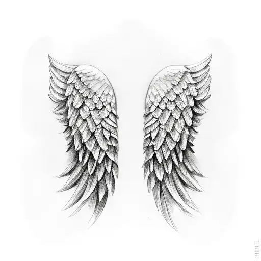 angel wing tattoo drawing