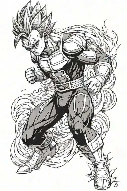 majin vegeta ssj 2 tattoo design idea
