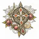 rosary beads tattoo design idea