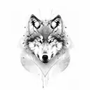 wolf biting a skull tattoo design idea