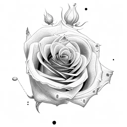rose and circ tattoo design idea