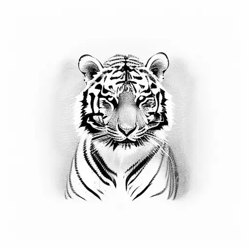 A heart-shaped canvas with a tiger peeking out from behind it, symbolizing the client's passion for art and love for tigers tattoo design idea