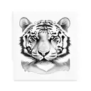 A heart-shaped canvas with a tiger peeking out from behind it, symbolizing the client's passion for art and love for tigers tattoo design idea