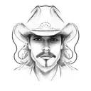 a bean wearing a cowboy hat tattoo design idea