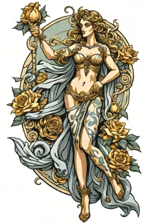 aphrodite full body tattoo design idea