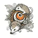 ying yang hedgehog tattoo design idea