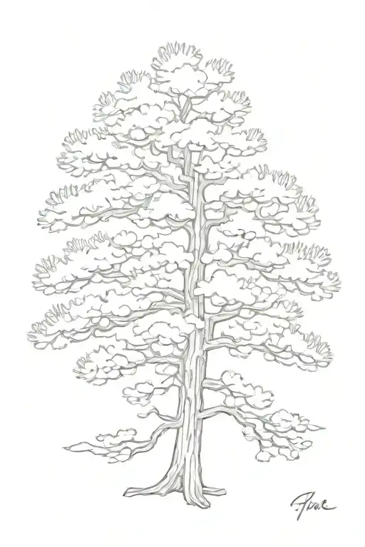 Basque country pine tattoo design idea