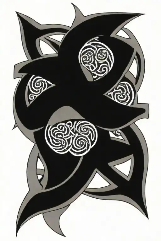celtic tribal blend tattoo design idea