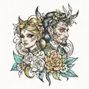 Alex and summer  tattoo design idea