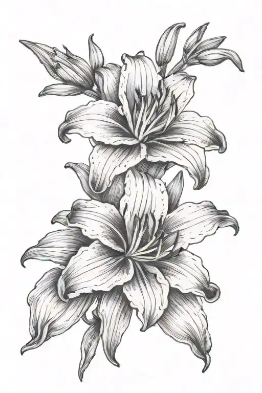 daylily tattoo design idea