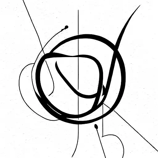 reverse U with straight horisontal line above and under the U arc tattoo design idea
