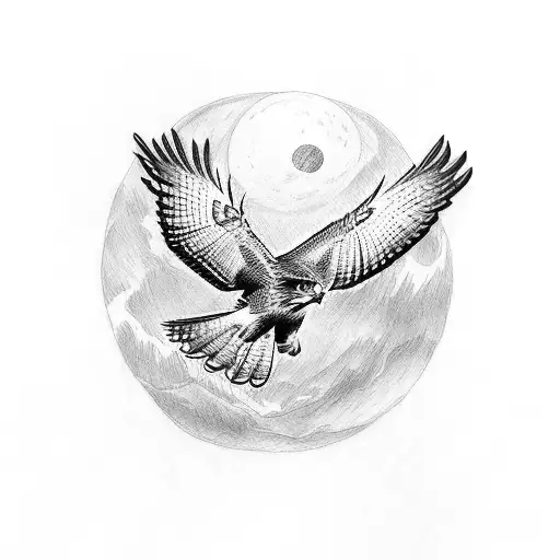 red tailed hawk tattoo design idea