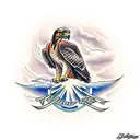 red tailed hawk tattoo design idea