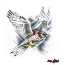red tailed hawk tattoo design idea