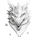 dragon with wolf tattoo design idea