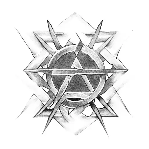 Star of David with swords tattoo design idea
