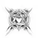Star of David with swords tattoo design idea