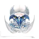 Eagle holding a skull tattoo design idea
