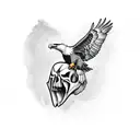 Eagle holding a skull tattoo design idea