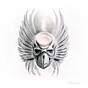 Eagle holding a skull tattoo design idea