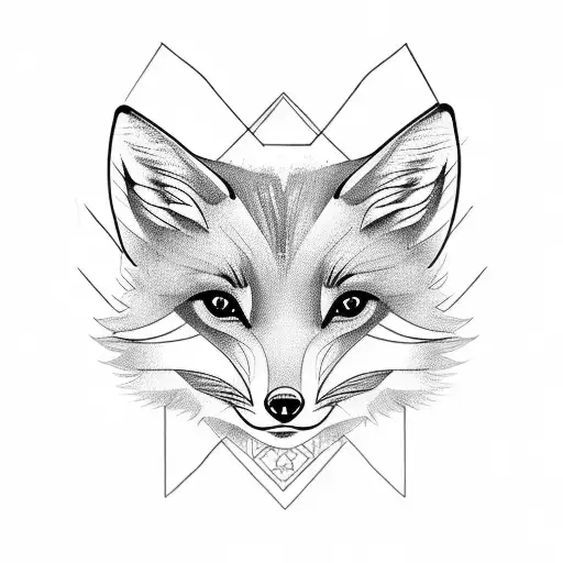 baby fox tattoo design idea