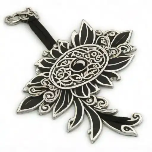 silver choker tattoo design idea