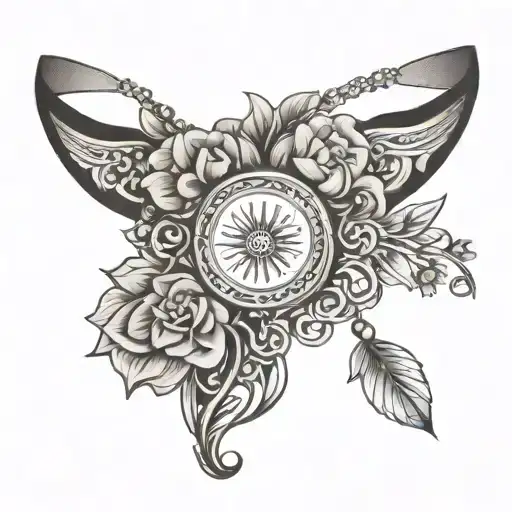 mirror choker tattoo design idea