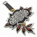 silver choker tattoo design idea