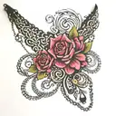 choker with chains tattoo design idea