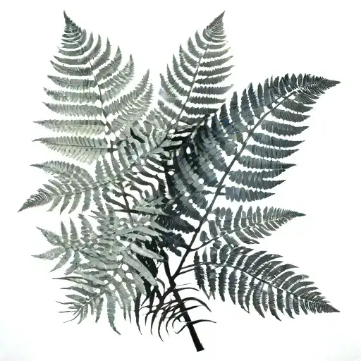  negative space fern tattoo design idea