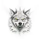 lobo com bulsula tattoo design idea