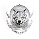 lobo com bulsula tattoo design idea