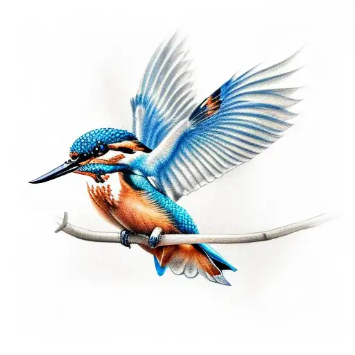 Kingfisher Tattoo Art Print by Number Nine Studios | Society6