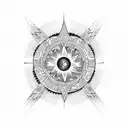 Create a tattoo design inspired by Aztec art featuring a ring of fire eclipse as the central element tattoo design idea