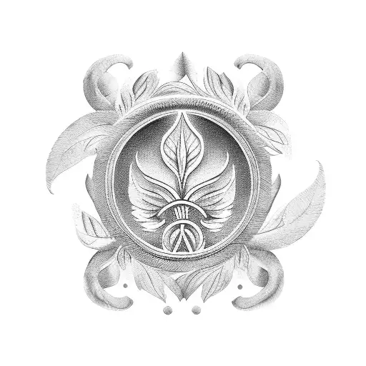 laurel wreath made with brush strokes tattoo design idea