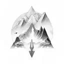 arrowhead with mountains inside it  tattoo design idea