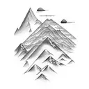 arrowhead with mountains inside it  tattoo design idea