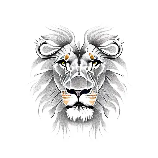 lion skull tattoo design idea