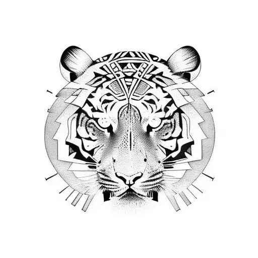 tiger polynesian maori tattoo design idea