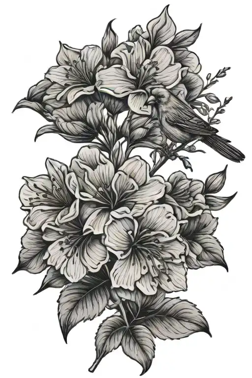 cardinal geraniums tattoo design idea